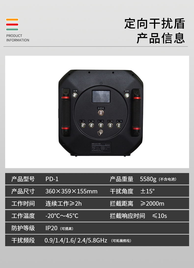 無(wú)人機(jī)反制設(shè)備——定向干擾盾(圖1)